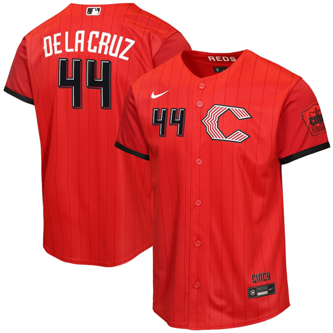 Youth Cincinnati Reds #44 Elly De La Cruz Red 2026 City Connect Stadium Stitched Baseball Jersey